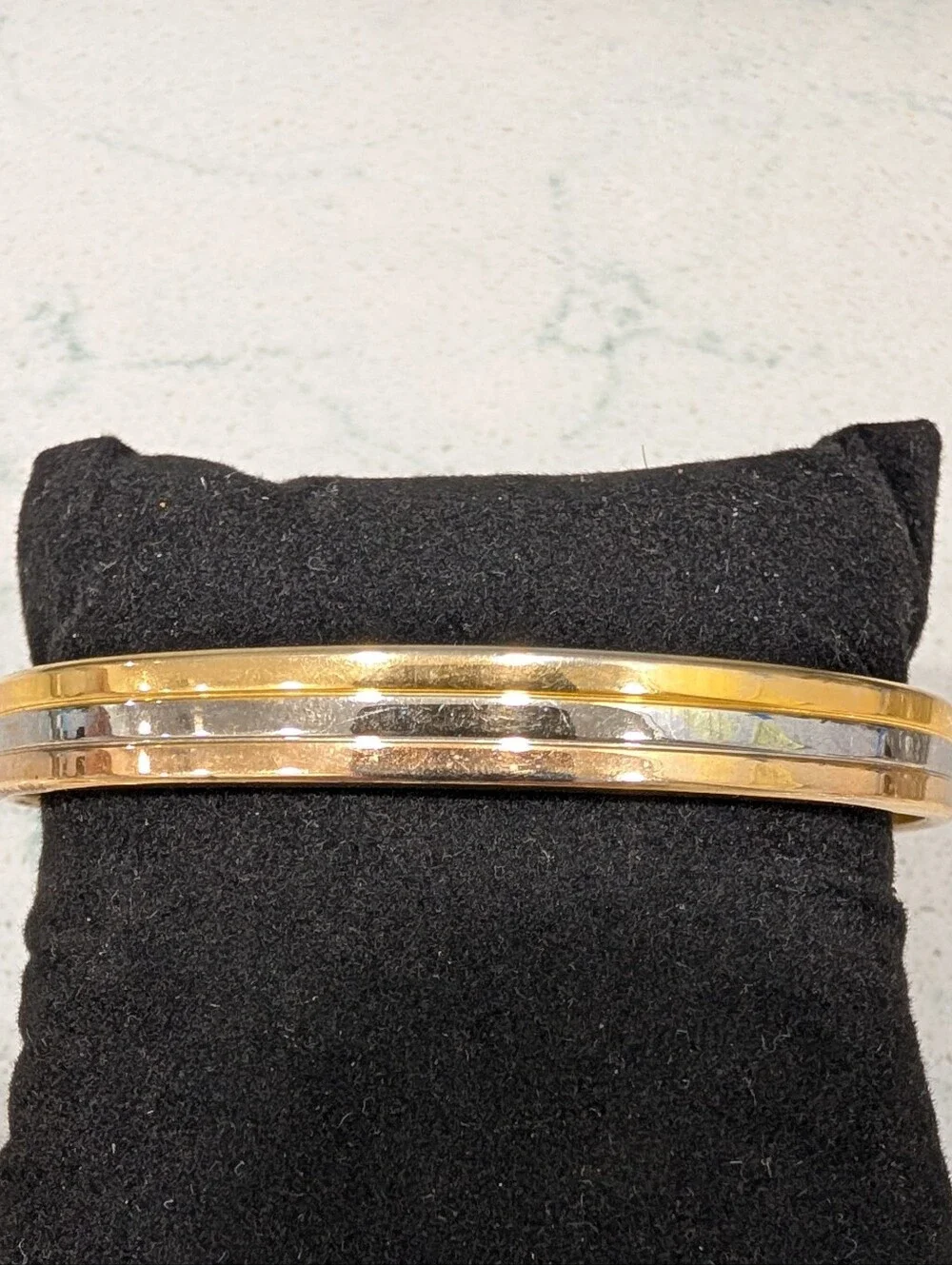 Vintage Tri-Tone 24K Electro Plated Magnetic Cuff Bracelet